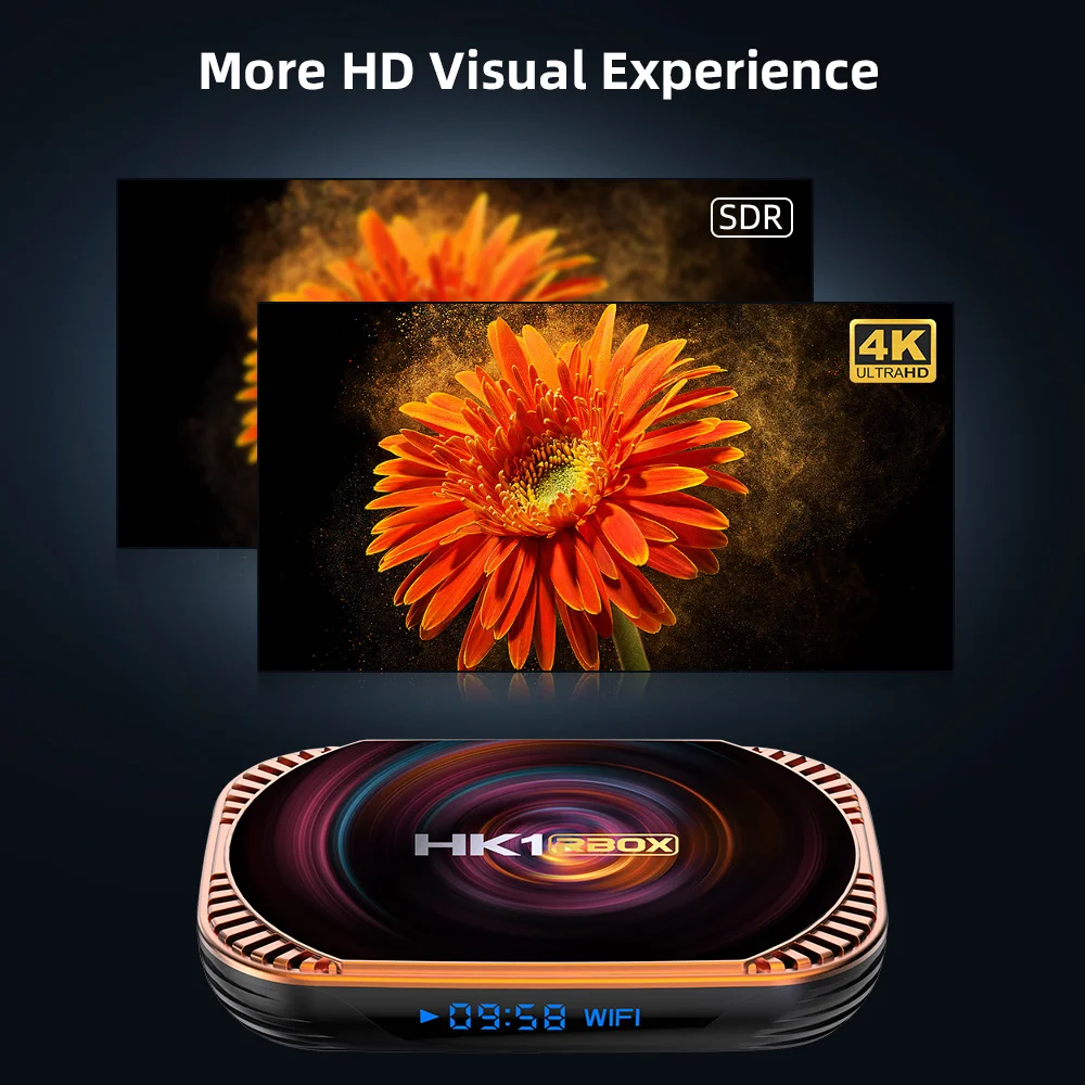 ТВ-приставка HK1 RBOX X4 Android 11 Amlogic S905X4 телевизионная приставка двойной Wi-Fi 1000 м 8K 4K 4 Гб