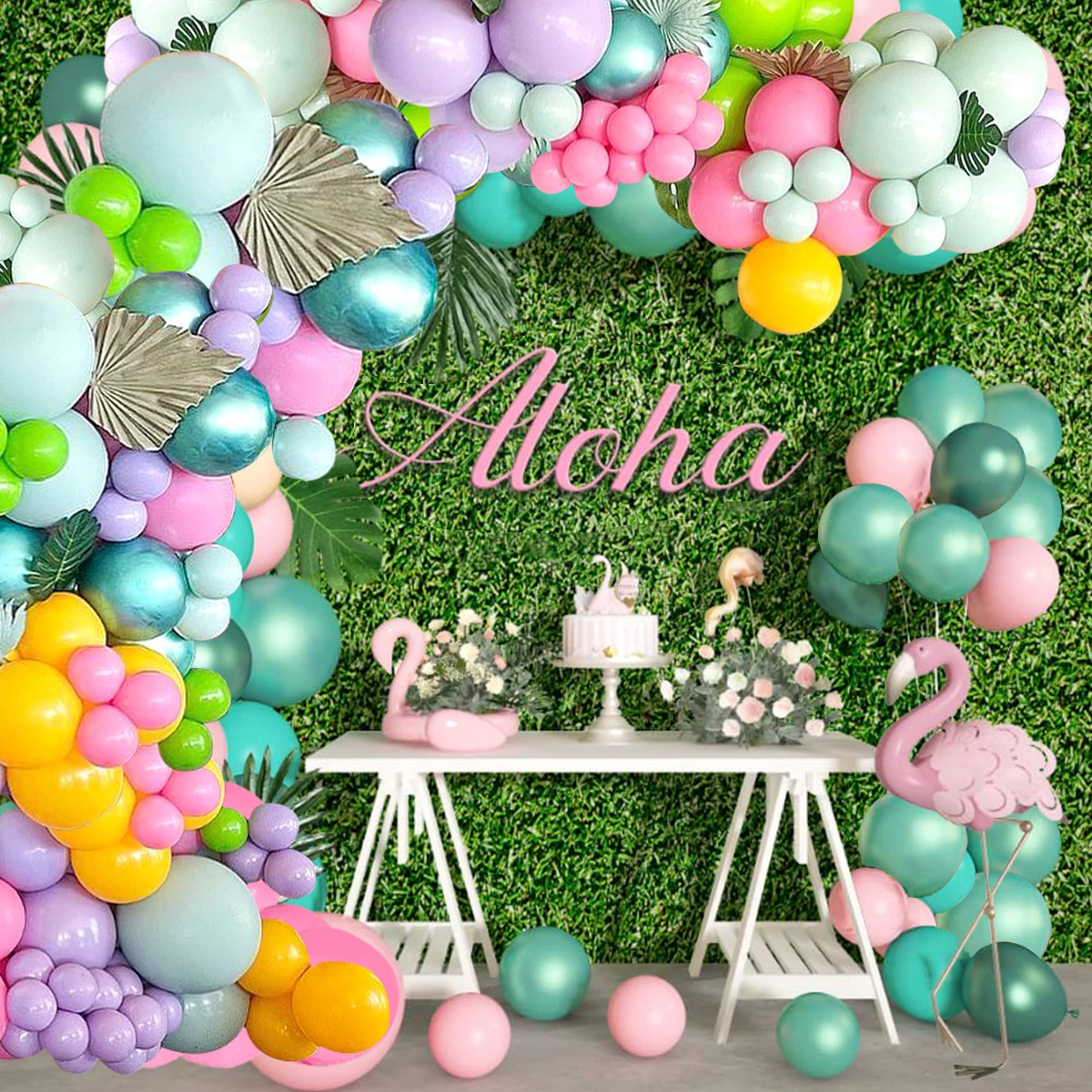 

Summer Tropical Hawaiian Balloon Garland Flamingo Hawaii Latex Balloon Aloha Birthday Party Decor Kids Baby Shower Suppiles