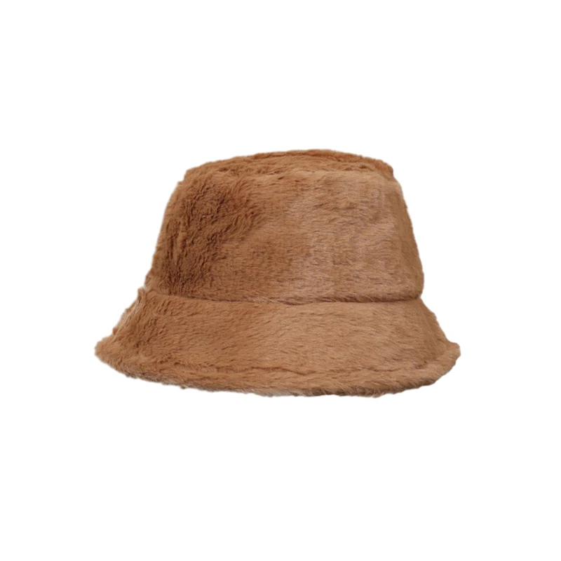 Плюшевые панамы для женщин уличная толстая теплая панама однотонная леопардовая