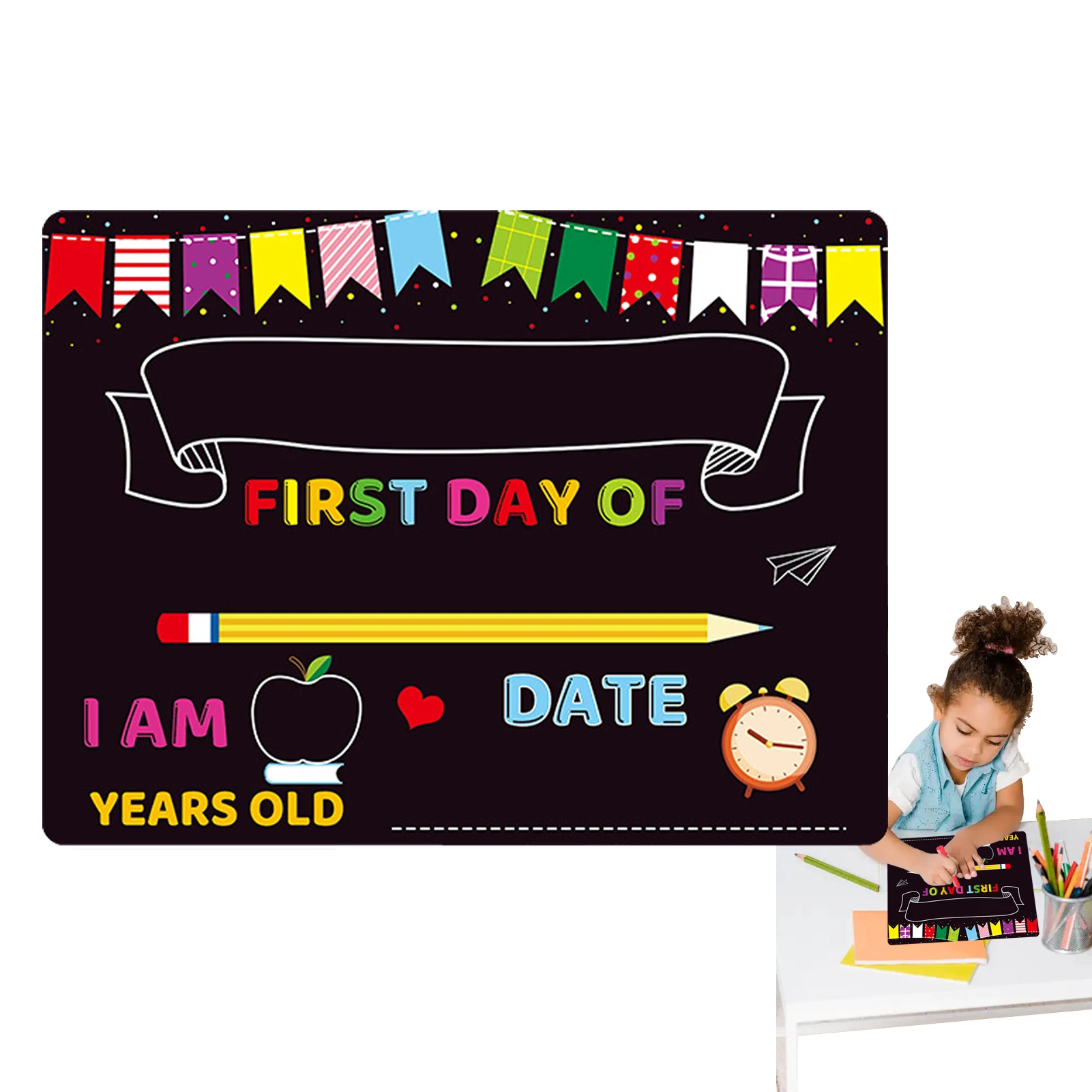 

First Day Of School Board First And Last Day Of School Chalkboard Sign 10 X 12 Double-Sided & Reusable Wooden Back To School