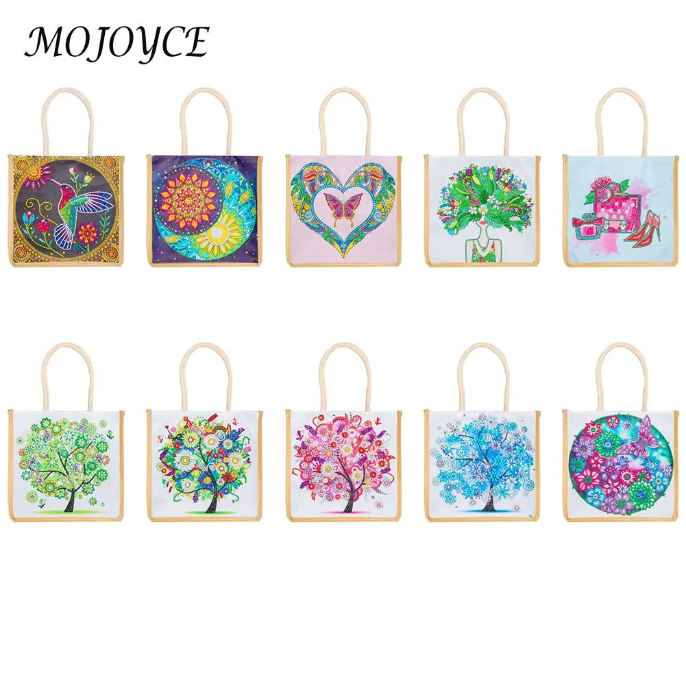 

Portable Linen Square Mosaic Hnadbag Rhinestone Simple Female Handbags for Women Designer for Daughter Gifts