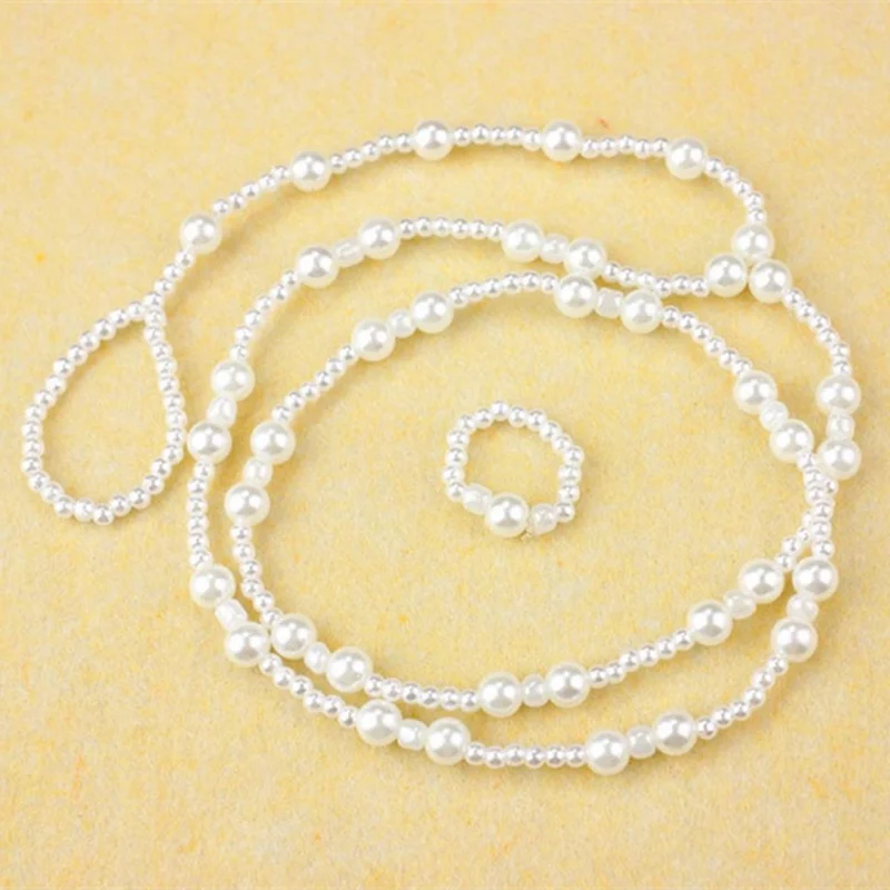 

Vintage Beaded Pearl Double Layer with Foot Ring Ankle Bracelet Beach Anklets Women Fashion Barefoot Chain Jewelry