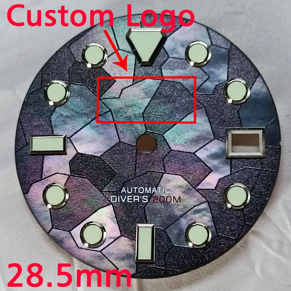 NH35 Mica Luster Shell 28 5 мм циферблат Shellac аксессуар C3 зеленый светящийся для механизма