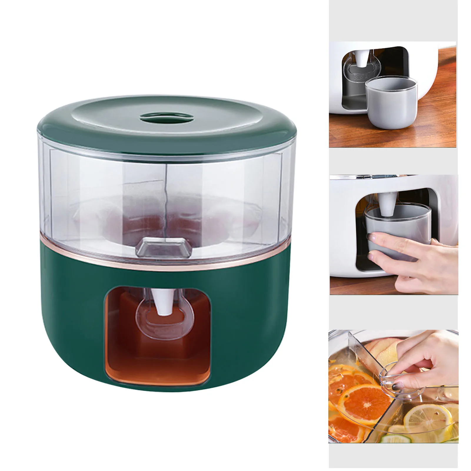 

12-13L Rotating Cold Kettle With Faucet Tea Water Pitcher Juice Beverage Dispenser Container Refrigerator Cold Water Bucket