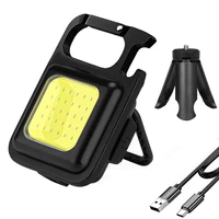 portable cob led torch keychain lamp usb rechargeable work light waterproof mini pocket flashlight fishing climbing lantern