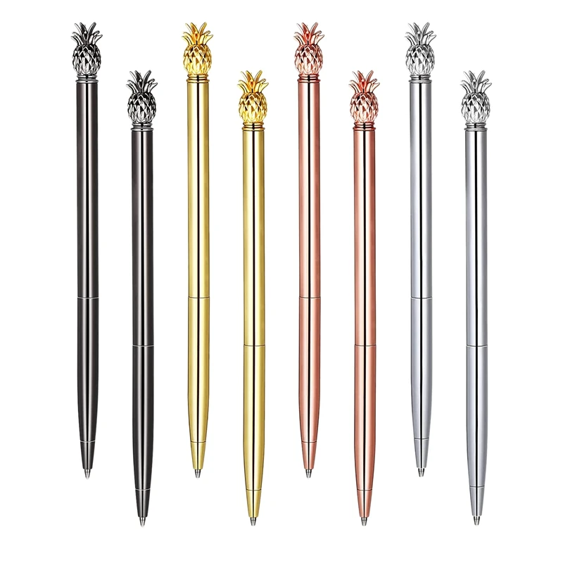 

8 Pcs Cute Ballpoint Pens With Black Ink, Bling Metal Gift Pen Office Party Decoration School Supplies For Women Girls