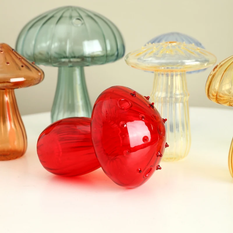 

Mushroom Aromatherapy Bottle High Borosilicate Glass Vase Creative Home Tabletop Decoration Simple Photo Props Glass Vase