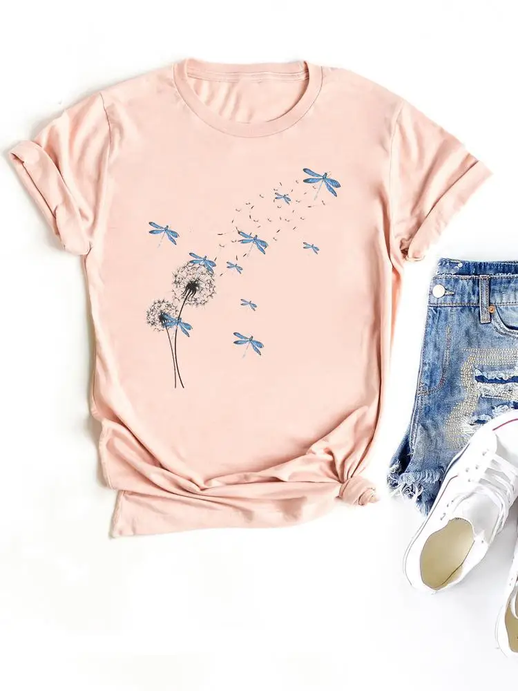 

Clothing Women T Clothes 90s Sweet Flower Style Cute Short Sleeve Ladies Casual Fashion Female Graphic Tee Print T-shirts
