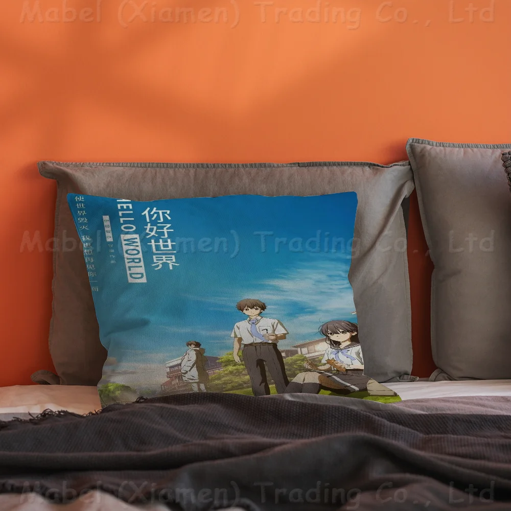 HELLO WORLD Pillow Gifts Home Office Furnishings Bedroom Sofa Car Cushion Cover Case 45x45cm