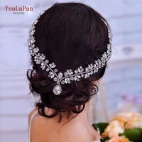 youlapan hp470 bridal hair accessories water drop rhinestone headband with combs wedding head chain pageant tiara and headdress