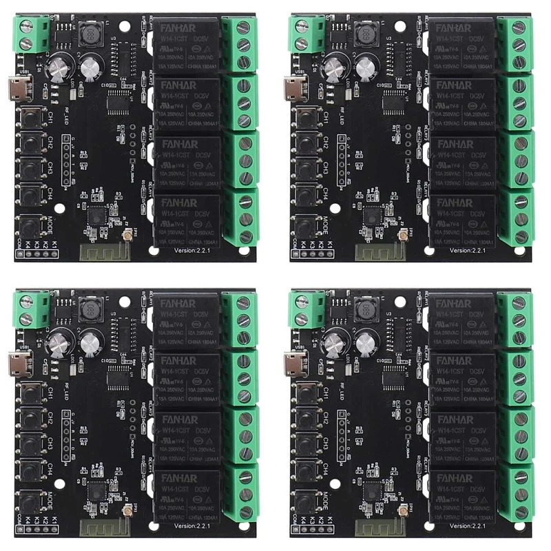 

4X 4CH Tuya Switch Wifi Switch Module Wireless Relay Smart Life APP Remote Control Smart Timer For Smart Home Switch