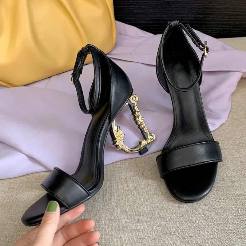 【EUNICE YUN】New Sexy Women Brand Sandals Shoes High Quality High Heels Summer Dress Party Wedding Shoes Gladiator Sandals 36-44