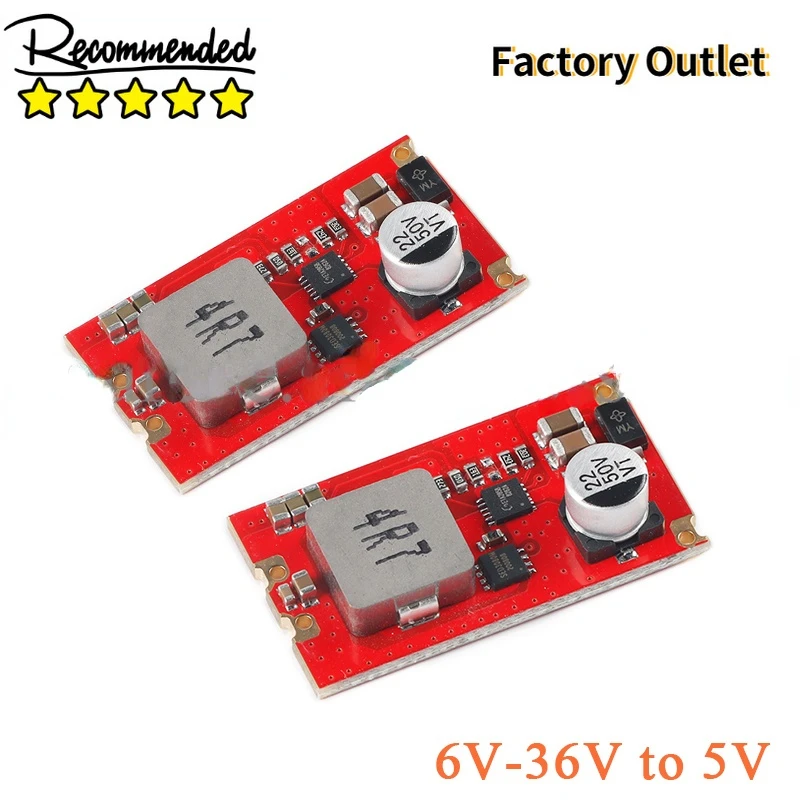 

2pcs DC-DC Step Down Buck Power Supply Module 6V-36V to 5V 5A/12V 5A High Current Synchronous Rectifier Voltage Stabilizer Board