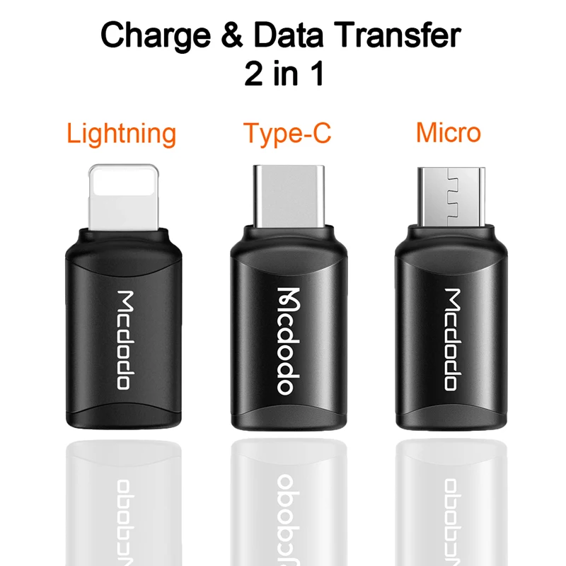 Адаптер зарядный Mcdodo OTG USB Type-C на Lightning кабель передачи данных для iPhone 13 12 11 Pro Max X XS