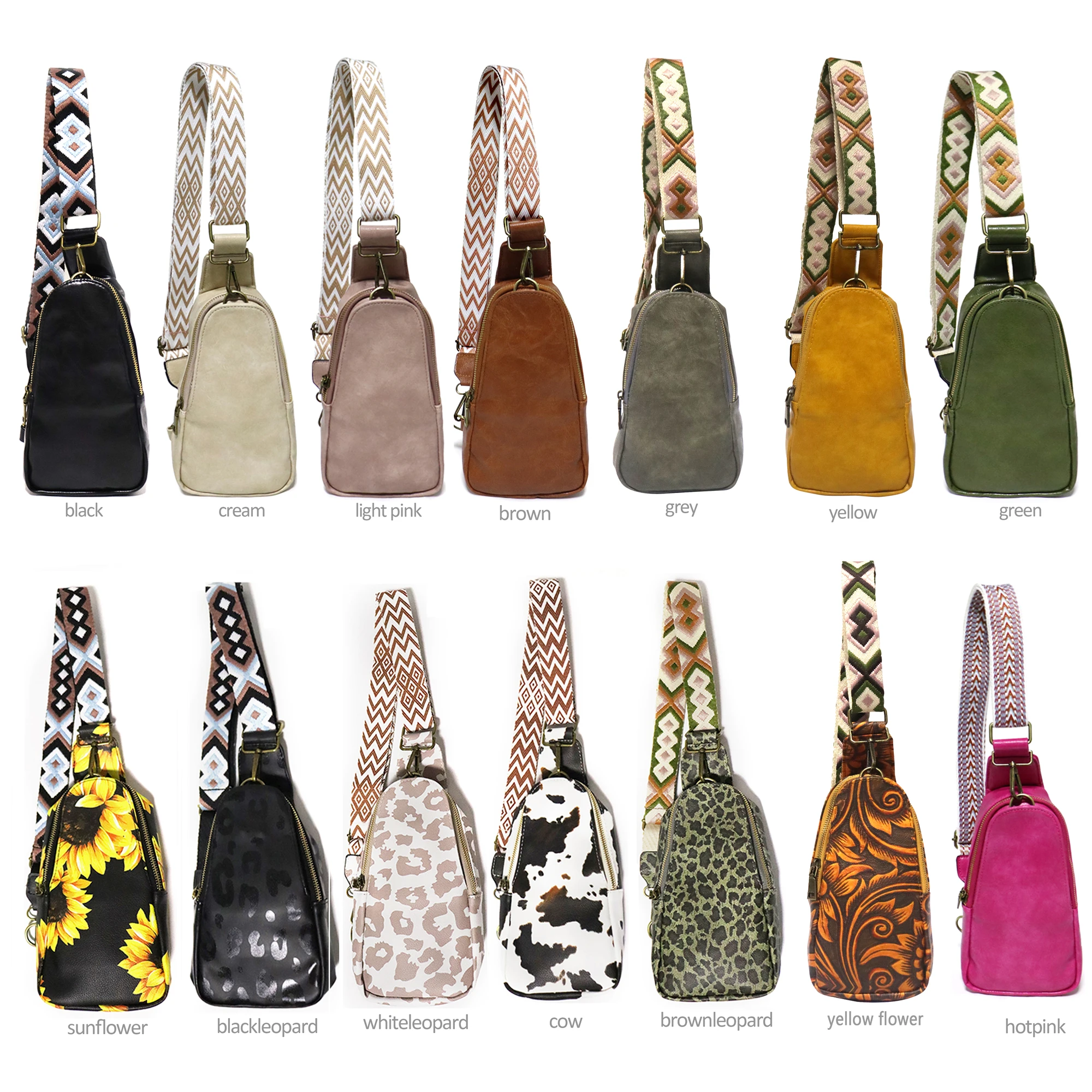 

100pcs Women Fanny Packs Black Vegan Leather Sling Bags Crossbody Versatile Waist Bag Ladies Chest Bag Phone Shopping Holder