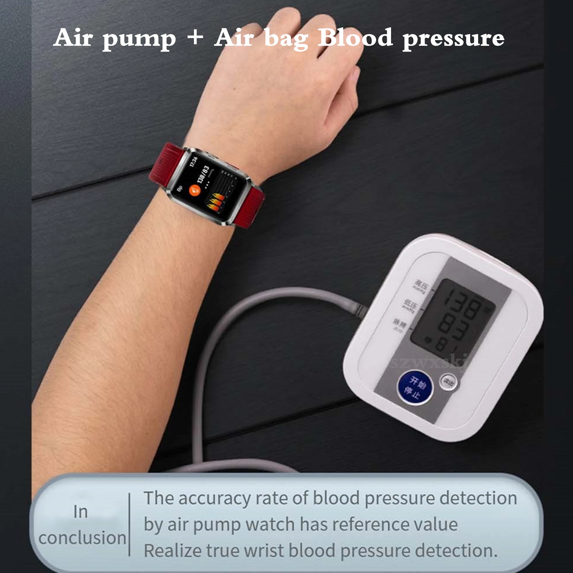 S6T Smart Watch For Men Women Medical Grade Air Pump + Air bag Blood Pressure Body Temperature Heart Rate Elderly Health Watches
