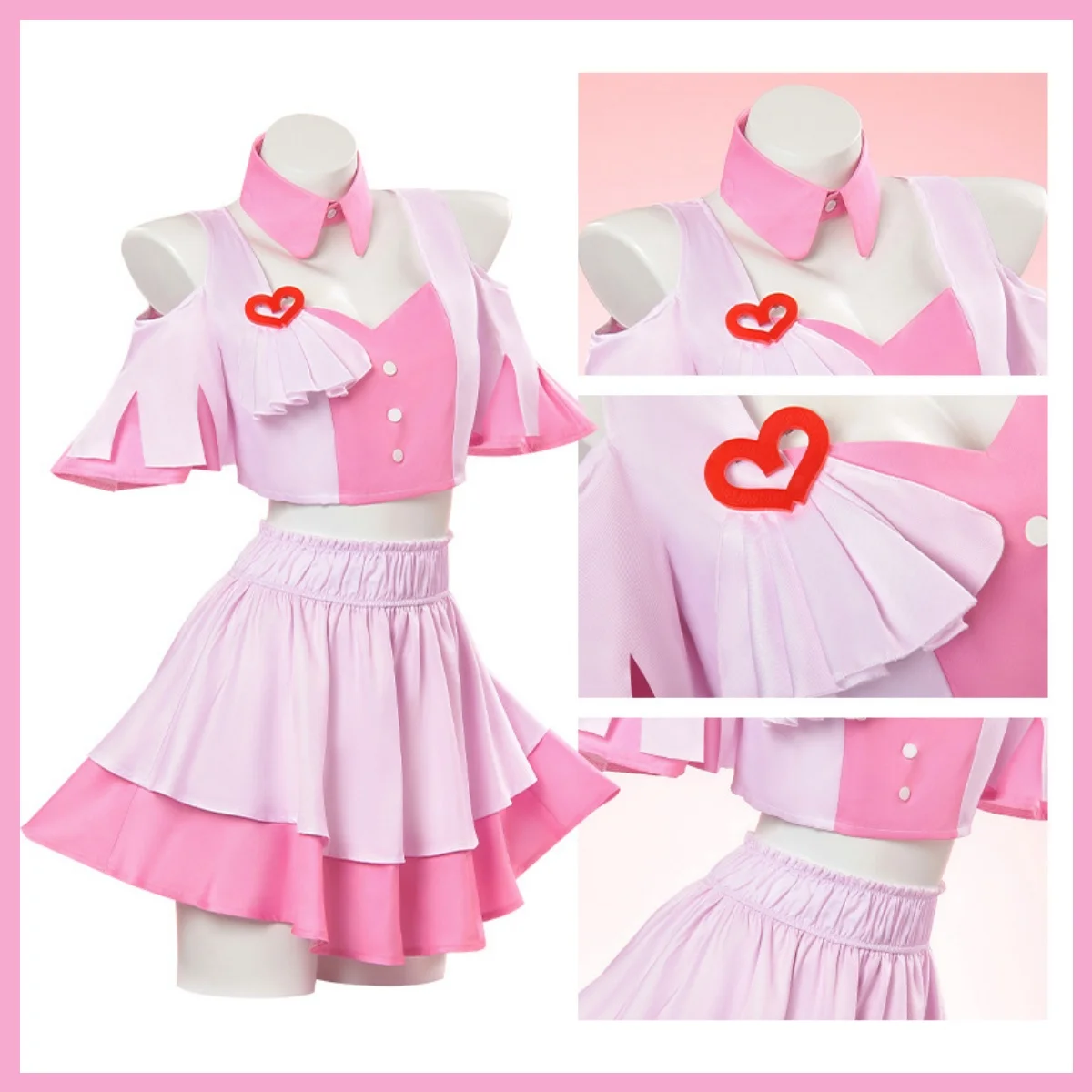 Фото Игра Umamusume: Pretty Derby Still in Love Косплей Костюм 4,5 Юбилейное розовое платье Команда Джерси Парик Женский милый костюм на Хэллоуин №4
