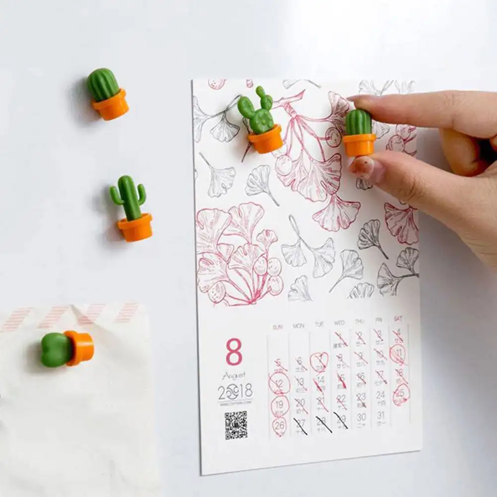 

6 шт., магниты на холодильник с изображением кактуса