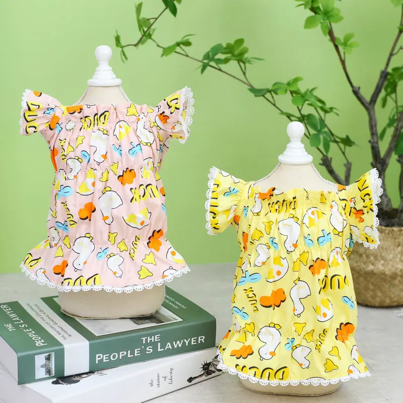 

Pet Lace Floral Skirt summer breathable sweet dogs dress lovely puppy slip dress for Chihuahua Yorkies Pomeranian Dogs