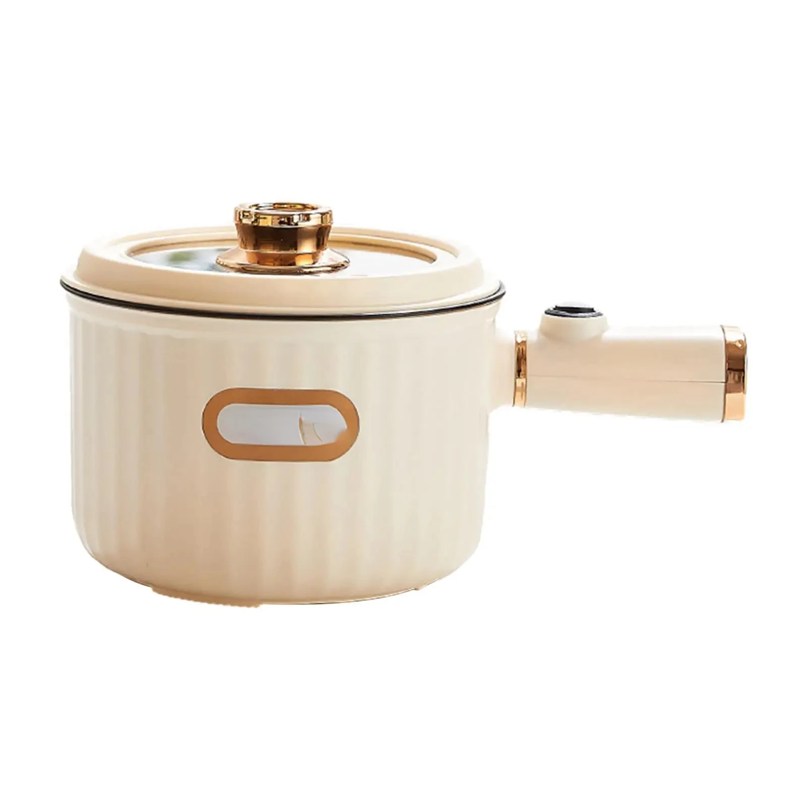 Hot Pot Nonstick Electric Cooker Dry Protection Multifunctional 1.6L Skillet for Soup Cooking Ramen Steak Dumpling