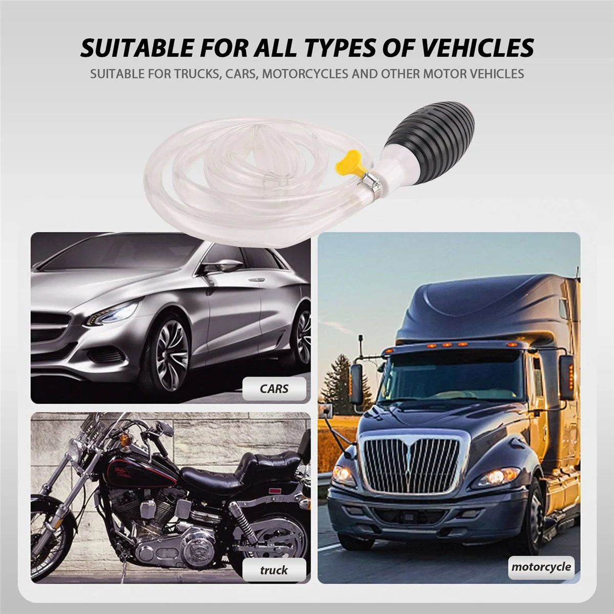 Сифон с высоким потоком 2 м ручной портативный автомобильный насос для переноса