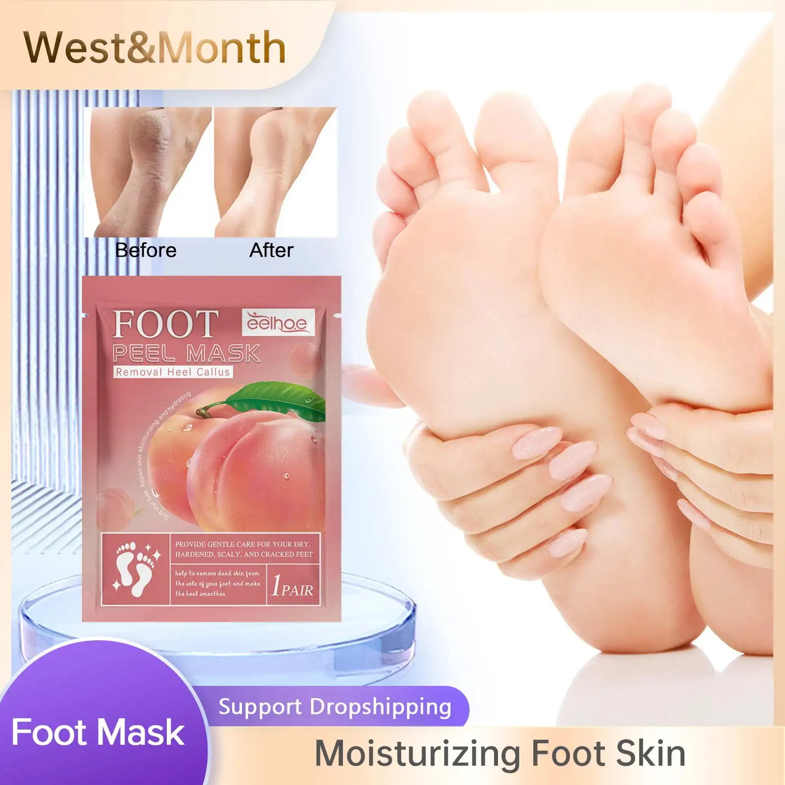 

Foot Peel Mask Remove Dead Skin Nourishing Anti Cracked Heel Callus Foot Peeling Whitening Feet Spa Exfoliating Pedicure Socks