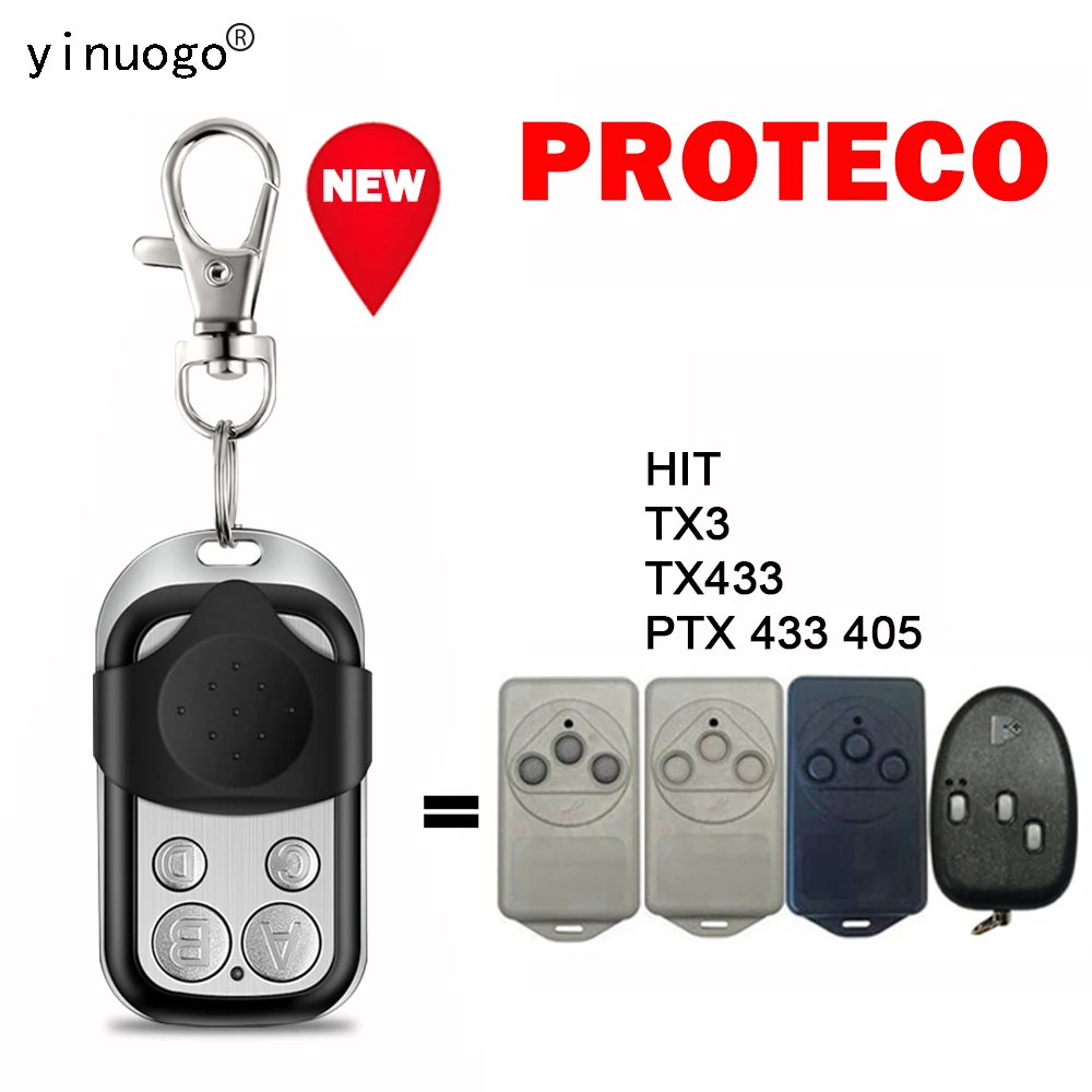 

100% Clone PROTECO Remote Control 433MHz Fixed Code PROTECO HIT TX3 TX433 PTX 433 405 Garage Door Remote Control Gate Opener