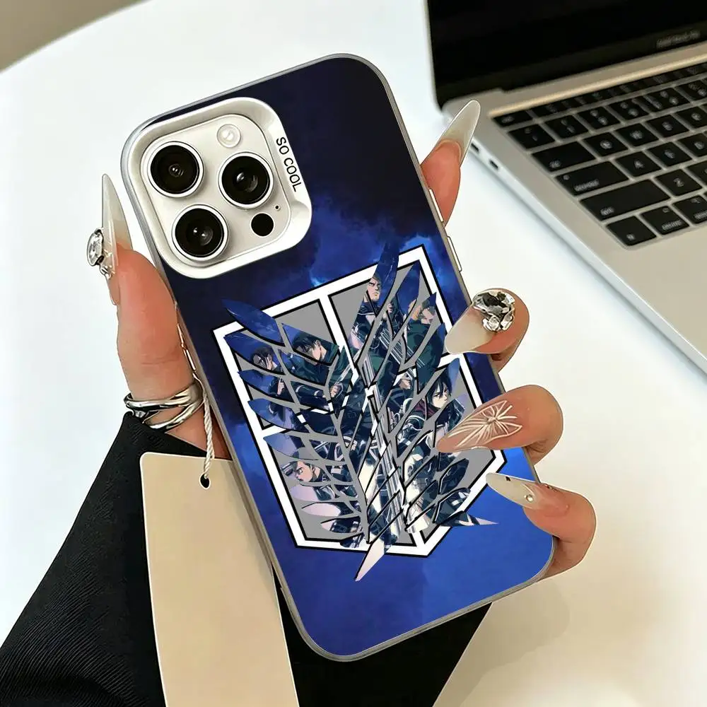 Фото Чехол для телефона Attack on Titan -n Hot-Anime для iPhone 17 Air 16 15 14 13 12 11 Pro Max, белый, серебристый, жесткий чехол №3