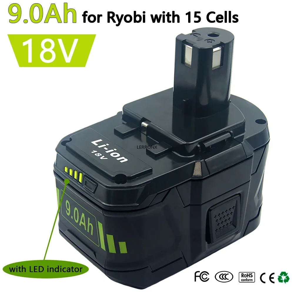 Литий-ионная аккумуляторная батарея 18 В 9000 мАч для Ryobi ONE + P108 P109 P106 P105 P104 P103 RB18L50