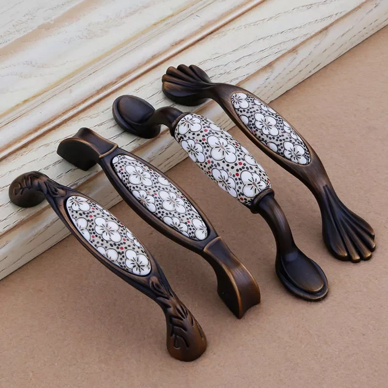 

Ceramic Handle Kitchen Cabinet Handles Drawer Knobs Zinc Alloy Furniture Handle Cabinet Pulls Cupboard Handles and Knobs