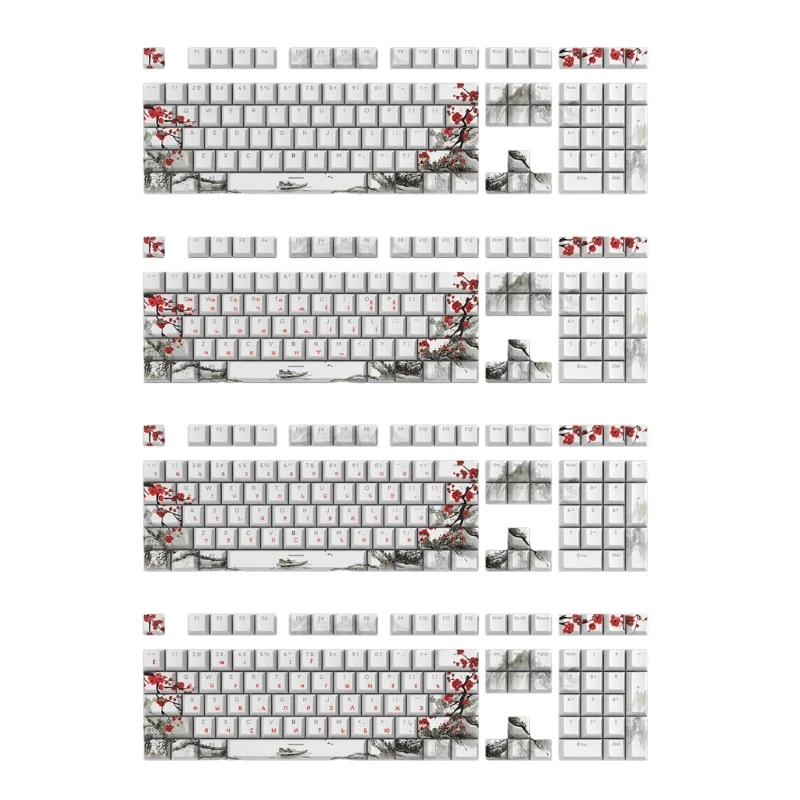 

F3KE 108 Keycaps Keycaps Plum Blossom Механический Keycap OEM PBT Русский Корейский Японский