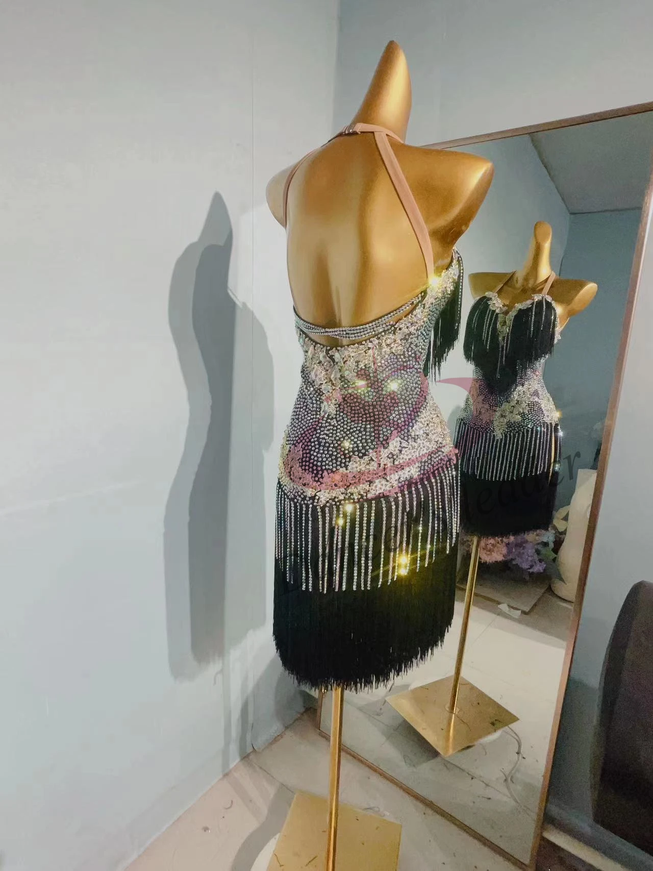 Женское платье с бахромой для латиноамериканских танцев