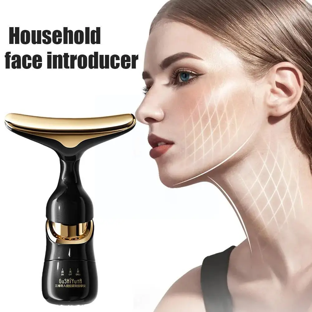 

3 In 1 Face Massager Neck Facial Eye Massage Introducer Rejuvenation Microcurrent Device Dropshipping AntiAging Beauty Tool F6S5