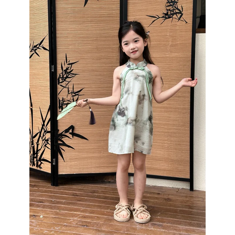 Летний новый стиль китайский наряды для брата и сестры национальный чернильный