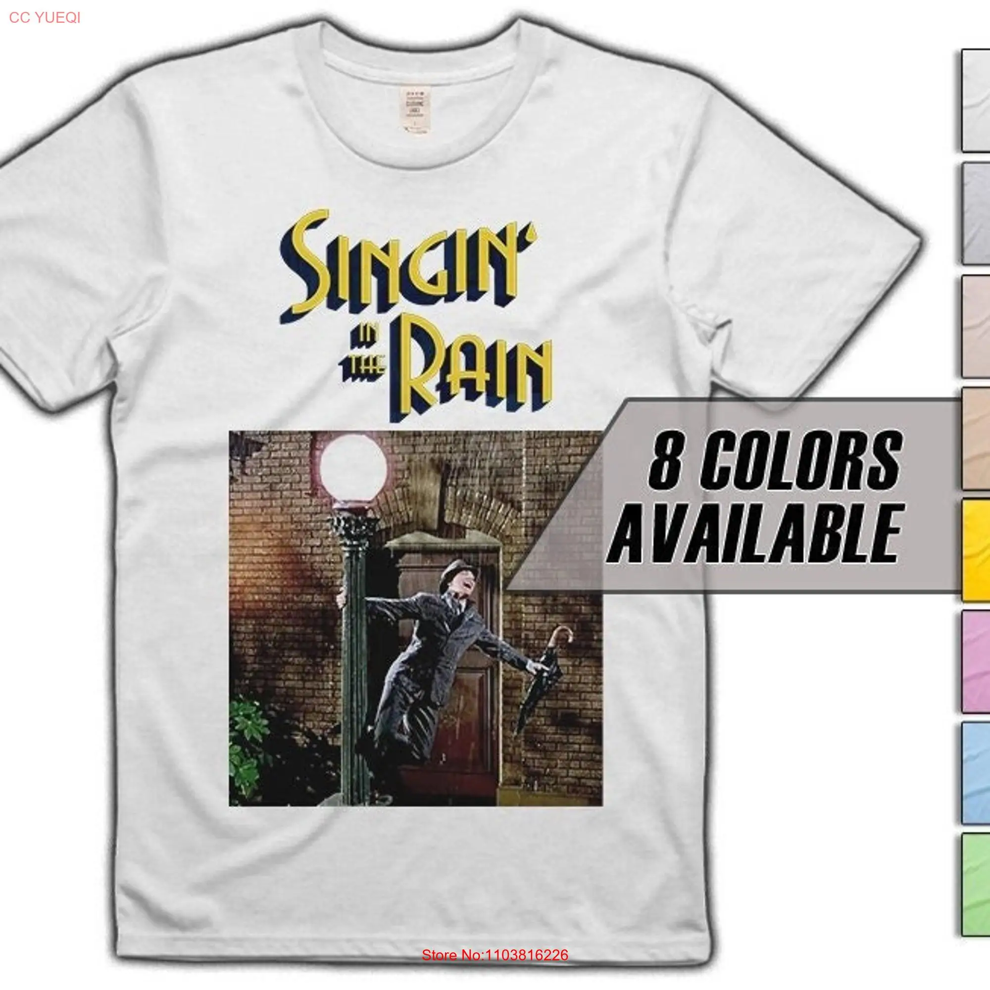Футболка Singin in the Rain V1 8 цветов Размеры S 5XL винтажный вид мягкий хлопок длинные или