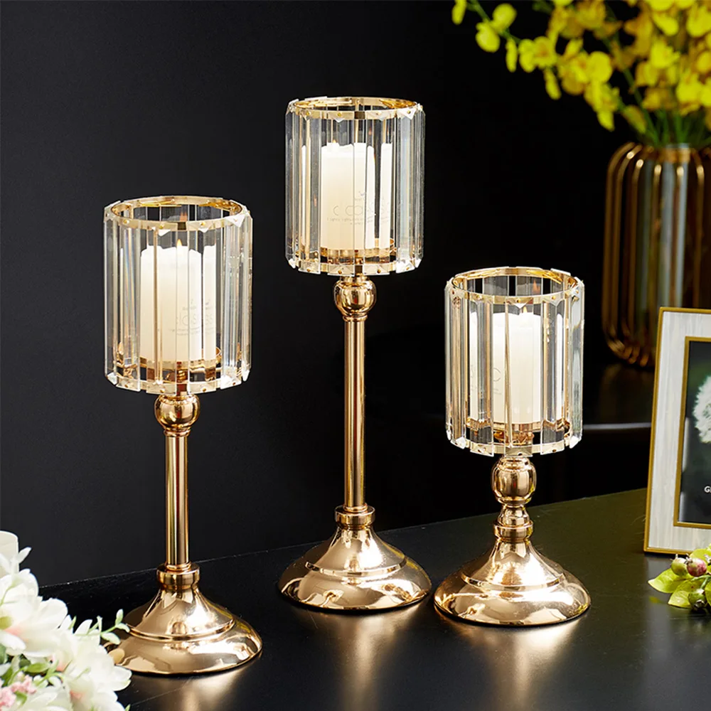 

Modern Metal Candle Holders Home Decoration Accessories Living Room Decoration Wedding Centerpieces Glass Candlestick Gifts