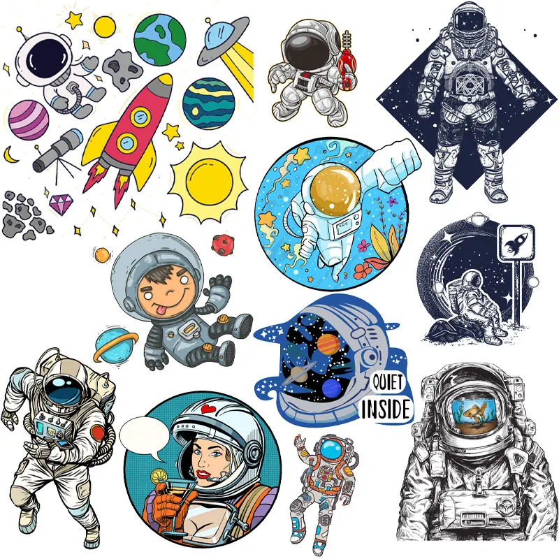 

Aerospace Astronaut Rocket Patch Clothing Thermoadhesive Patches on Clothes Iron-on Transfers Space Badge Stickers for T-shirts