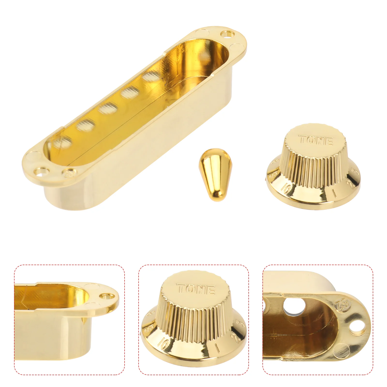 

Guitar Pickup Cover Metal Golden Volume Tone Control Replacement Accessory for