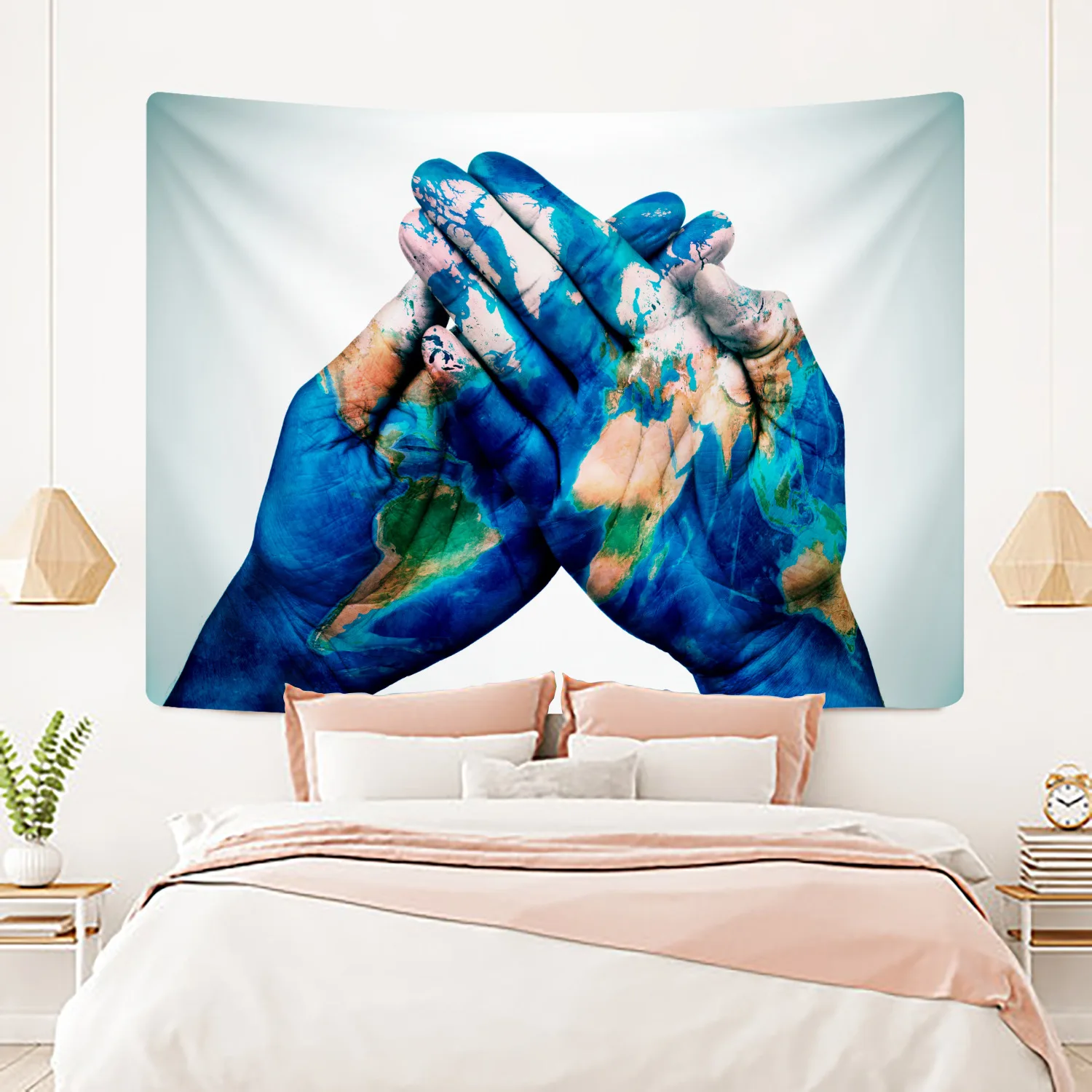 Лидер продаж в скандинавском стиле гобелен с картой мира цифровой печатью для