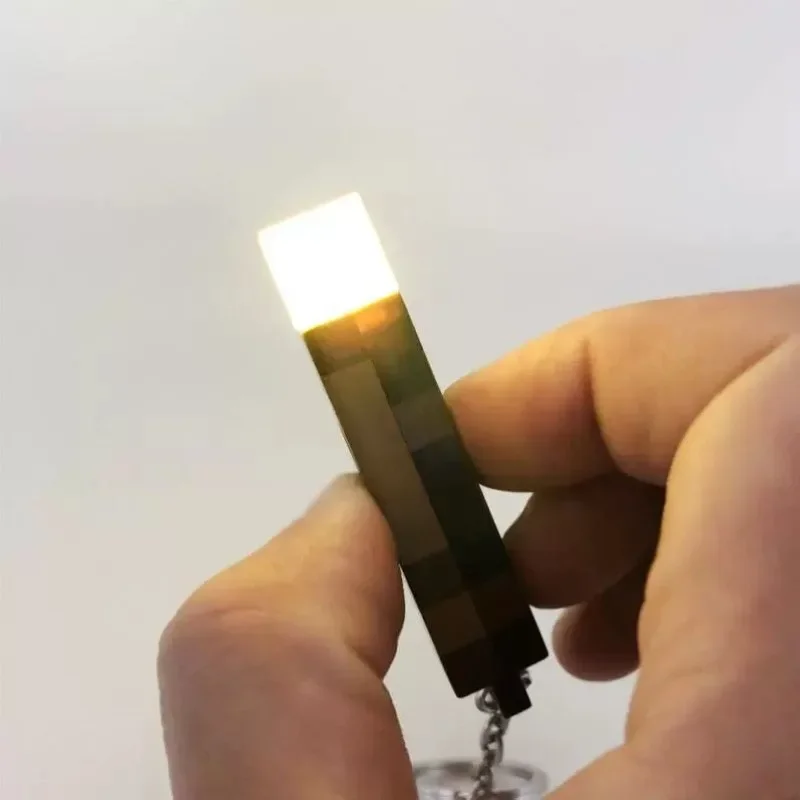 Светящийся брелок Minecraft Torch креативный игровой для ключей рюкзак сумки подвеска