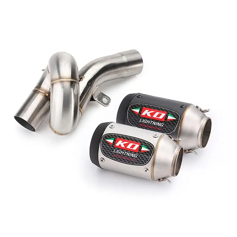 

For Kawasaki ZX6R ZX636 09-22 Motorcycle Exhaust Pipe Mid Pipe Muffler Connect Tube Stainles Steel Carbon Fiber Delete Catalyst