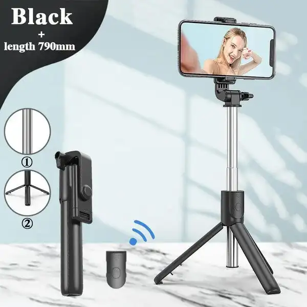

2022 New 6 in 1 Bluetooth Wireless Selfie Stick Mini Tripod Extendable Monopod with Fill Light Remote Shutter