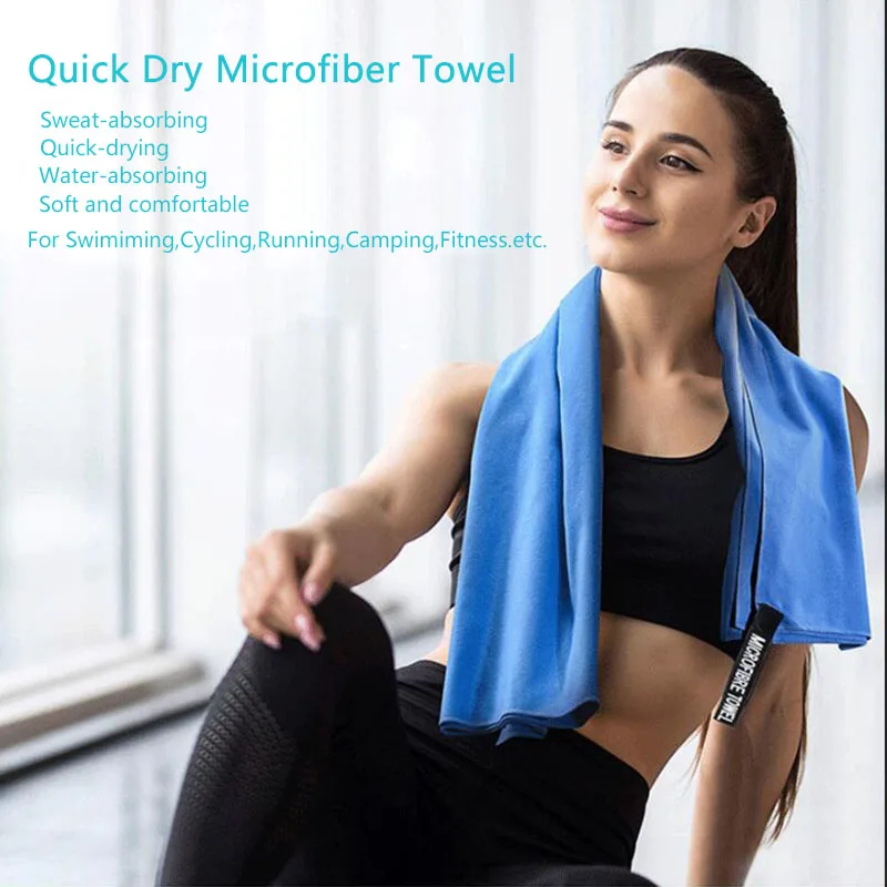 

Quick Dry Sport Towel Travel Swimming Yoga Ultra Soft Lightweight Super Absorbent Microfiber Material for Gym Running Women Men