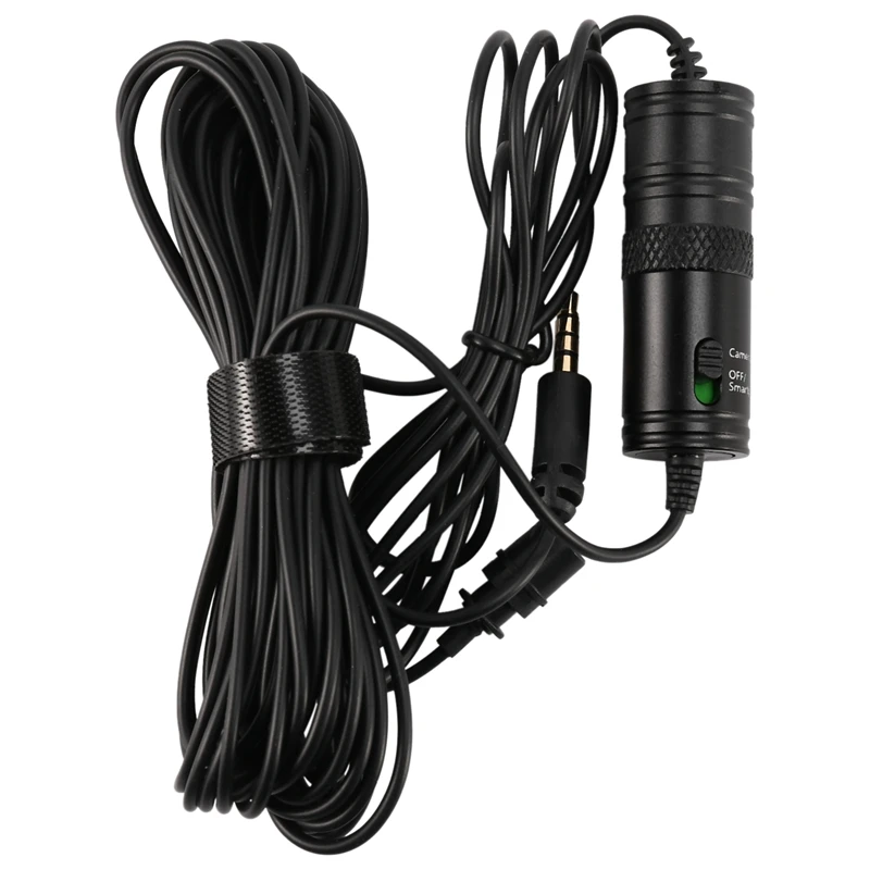

Lavalier Microphone 6M/20TF Wired Condenser MIC For SLR, Camera, Mobile Phone, Notebook, Tablet 3.5Mm TRRS Or TRS