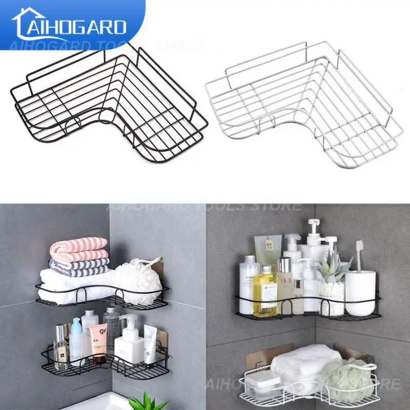 

For Kitchen Holder Bathroom Shelves Water-draining Punch-free Storage Rack Bathroom Organizer Wall Storage Shelf Stainless Steel