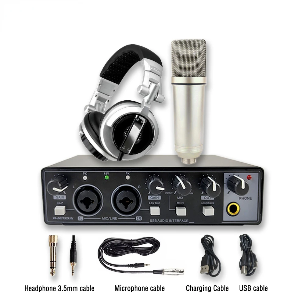 

Конденсаторный микрофон с USB-разъемом, студийные наушники с микрофоном для подкастов и компьютерных игр