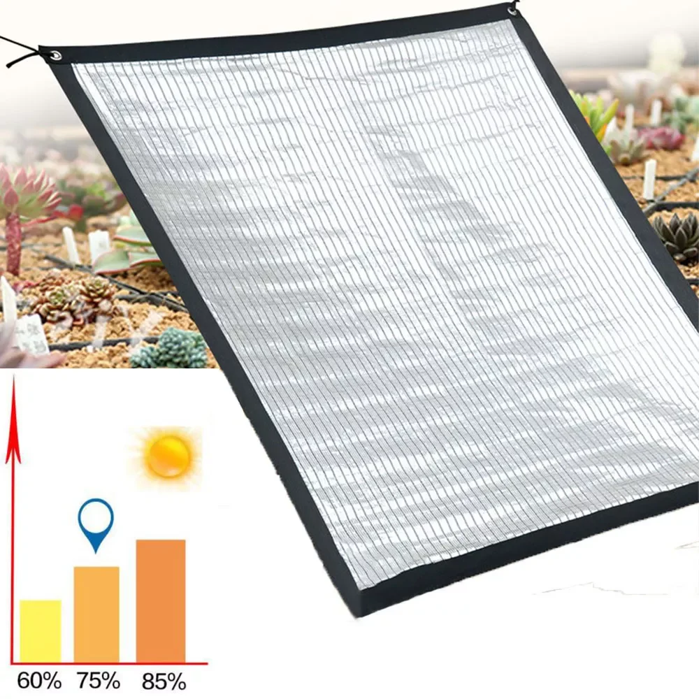 

1PC Reflective Shade Cloth Aluminum Foil Shading Sail Sunscreen Shade Net for Garden Flower Plants Pergola Patio