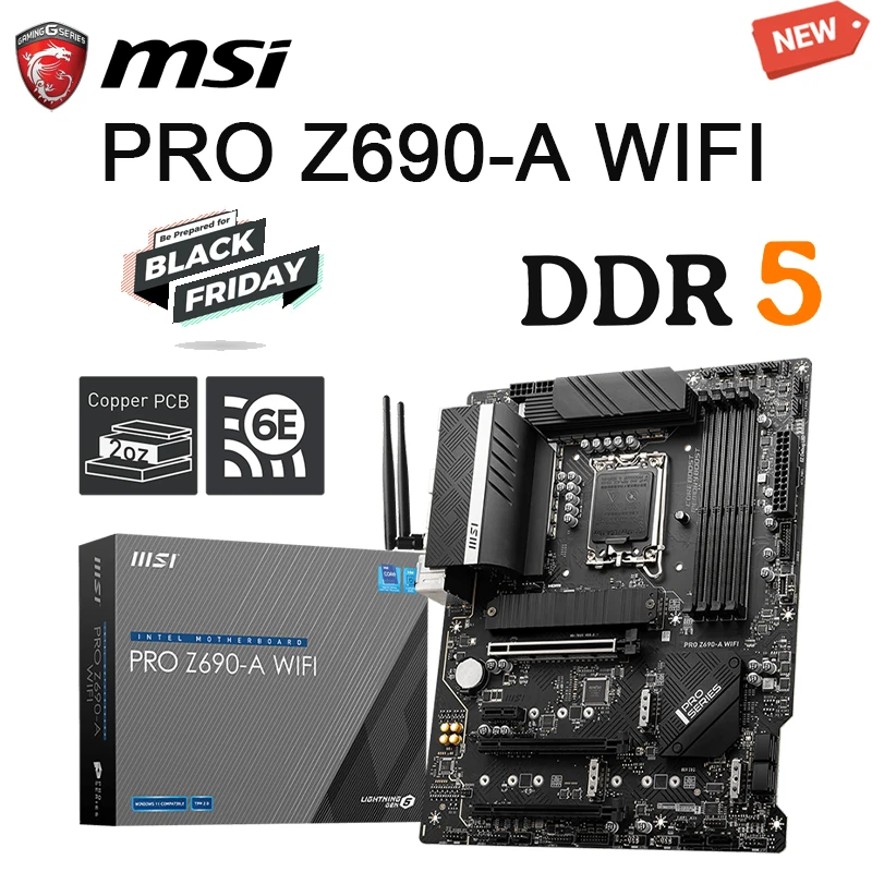 

MSI PRO Z690-A WIFI DDR5 Motherboard LGA 1700 Intel Z690 Support Core 12th Gen CPU D5 6400+(OC) MHz Memory ATX Mainboard NEW