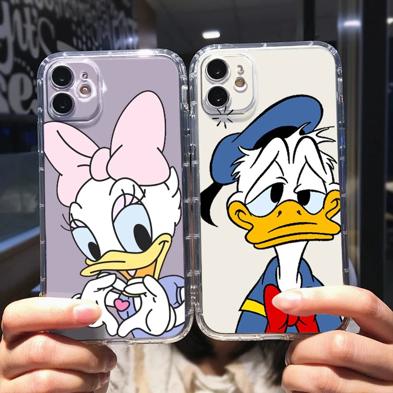 

Disney Donald Duck Art Phone Case For Apple iPhone 14 13 12 11 Mini XS XR X Pro MAX 8 7 6 Plus SE 2020 Transparent Cover