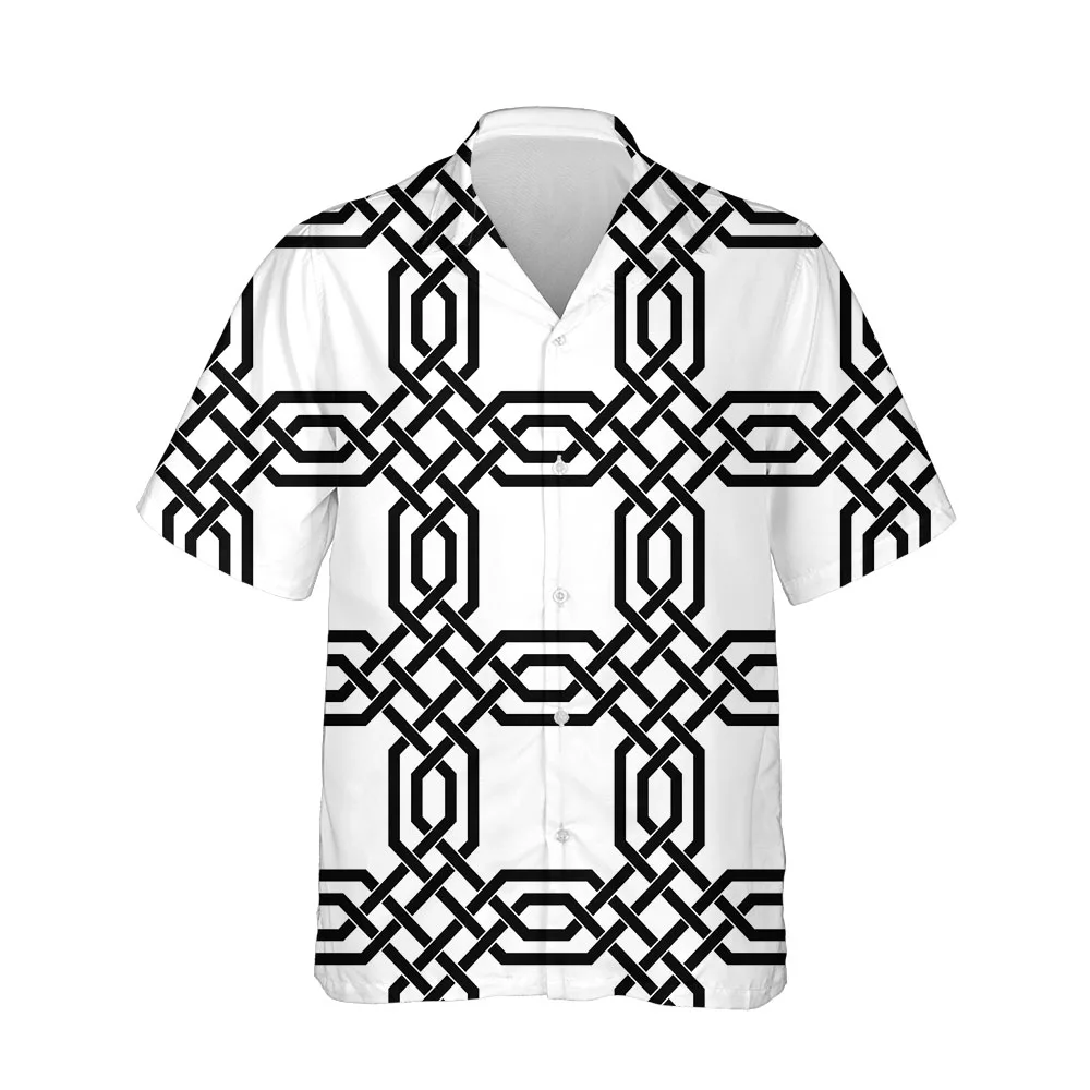 Jumeast New 3D Men's Clothing Casual Plaid Shirts For Men Casual Mens Hawaiian Shirt Short Sleeve Oversized Breathable Blouses